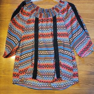 Signature Studio coral print blouse